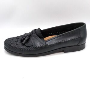 David Taylor Shoes Mens Kennedy Black 13 Leather Loafers Kiltie Tassel Fringe
